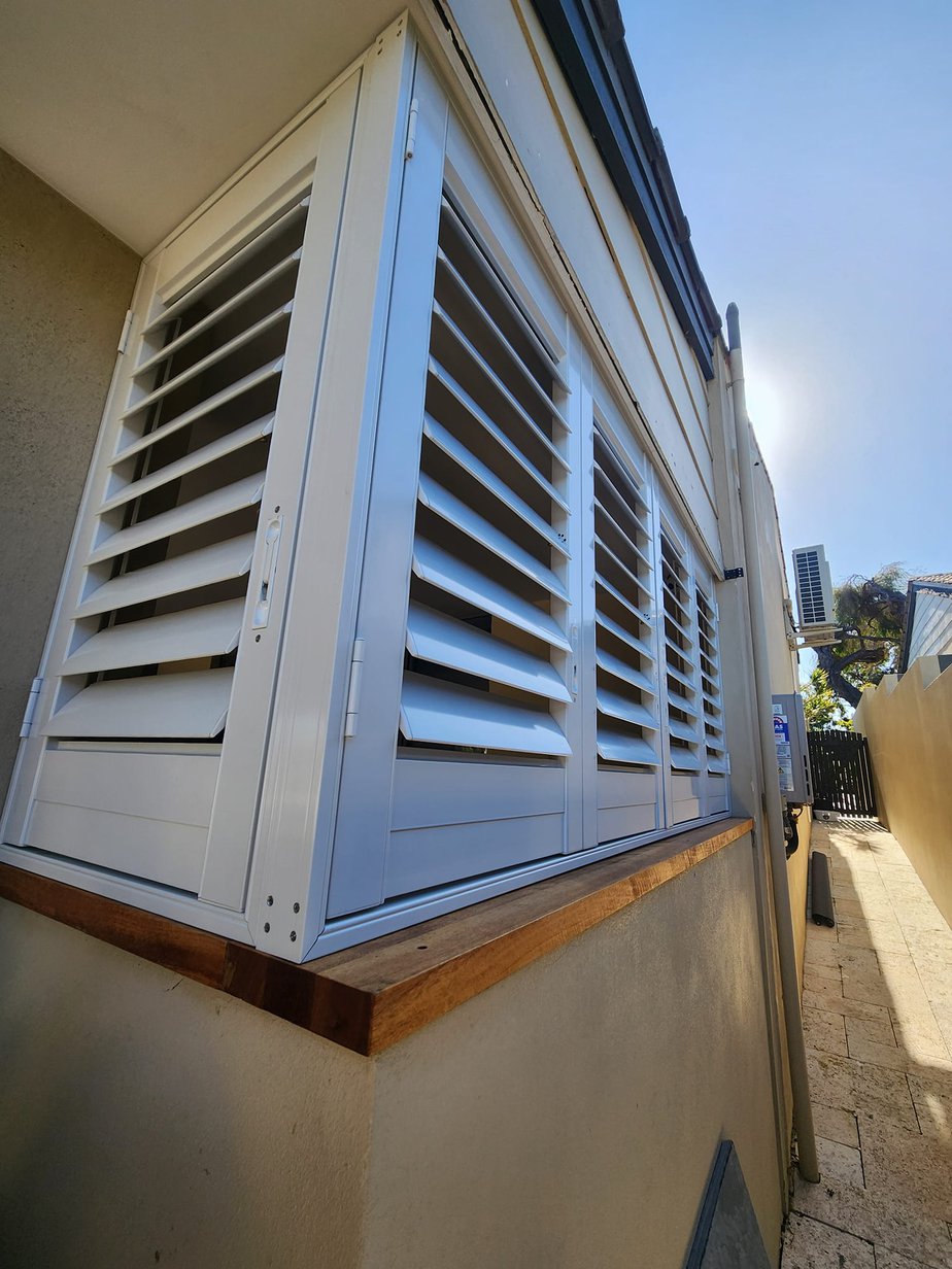 exterior aluminum shutter for alfresco areas Marmion Beach.