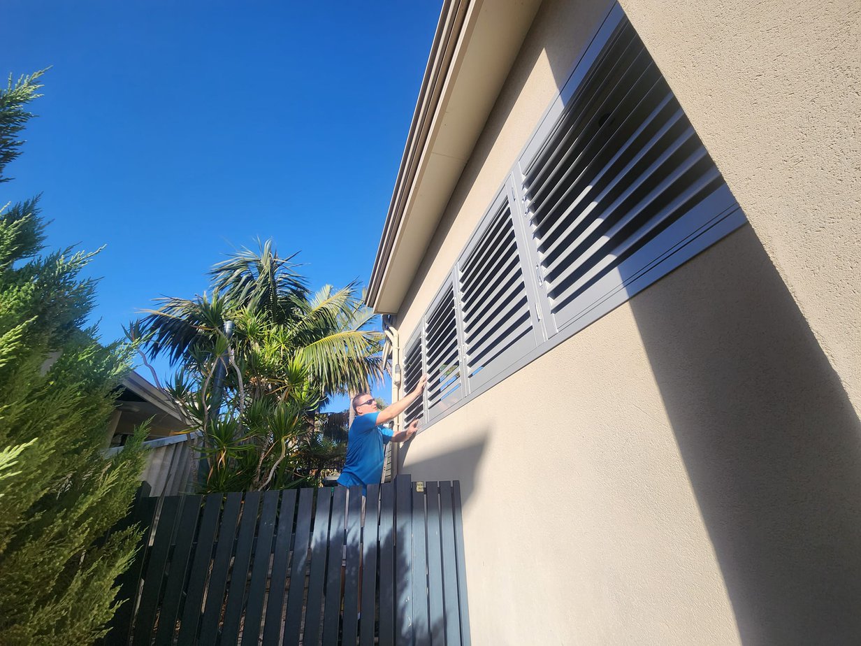 exterior shutter for barbeque area in Ocean Reef, Western Australia