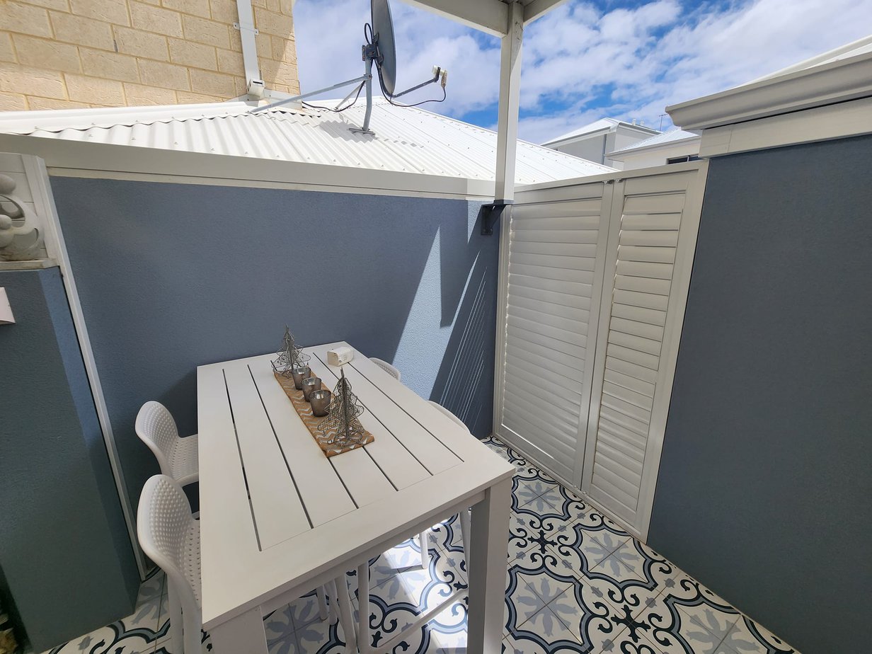 outdoor aluminium plantation shutters Mindarie, Western Australia.