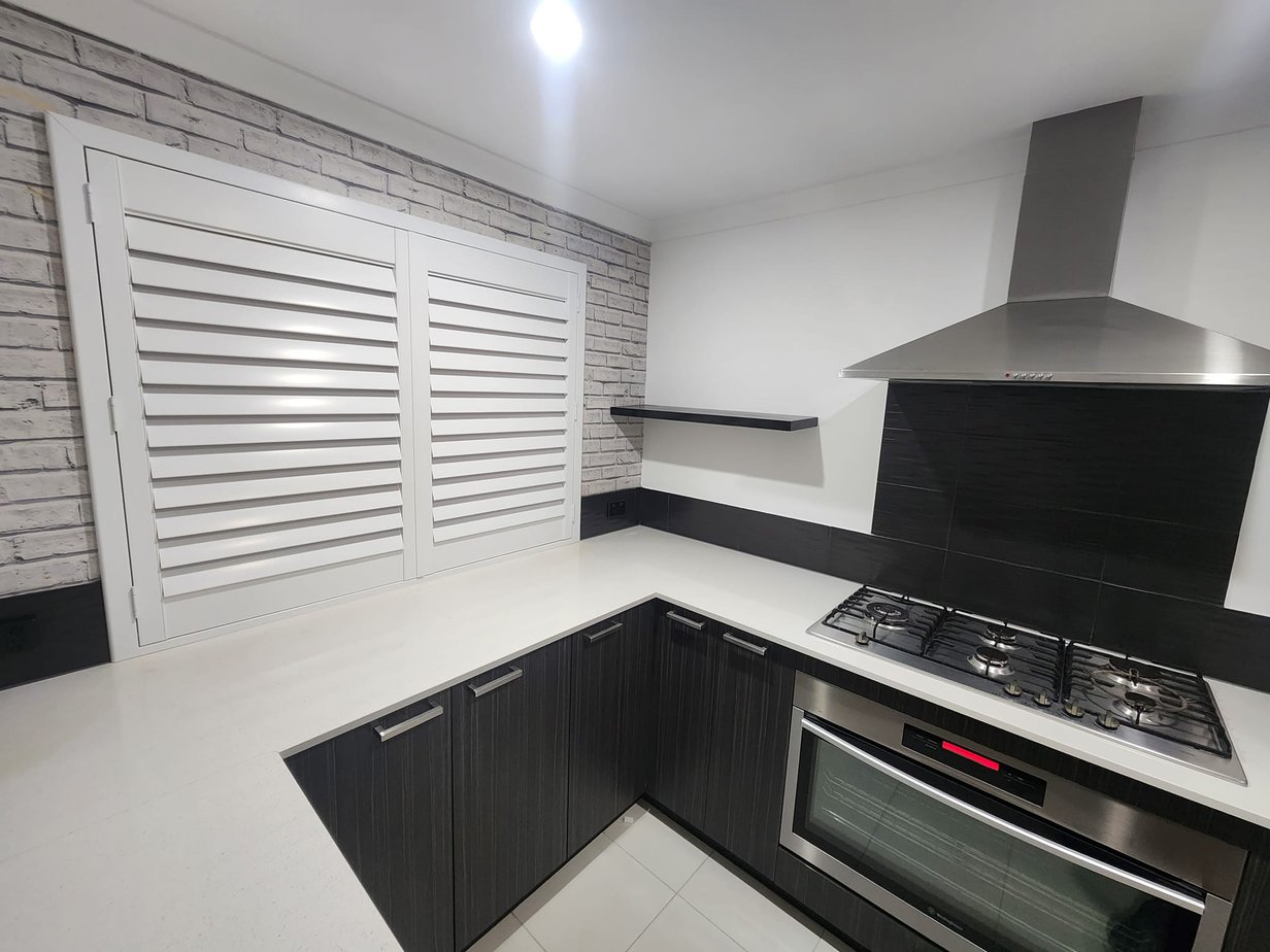 uPVC window shutters installed in kitchen in Mandurah home