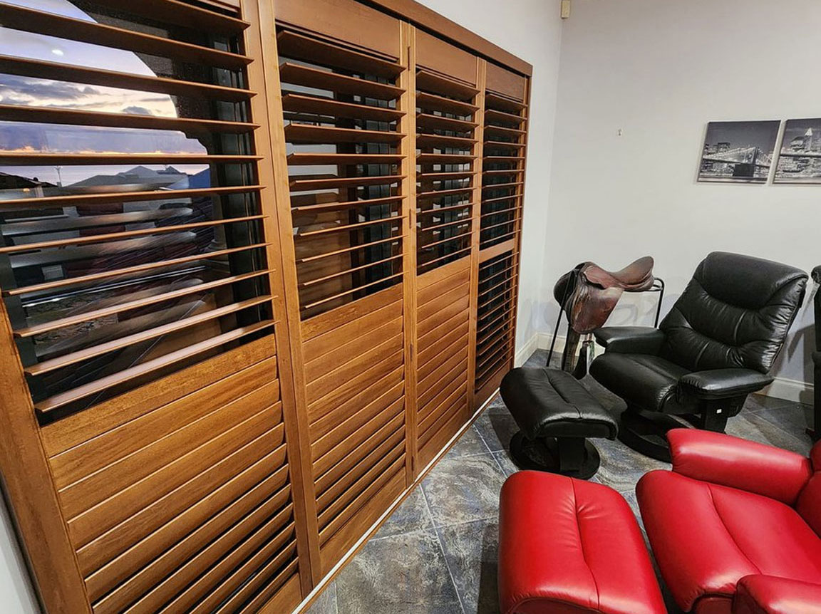 wooden indoor shutters Mindarie, Western Australia.